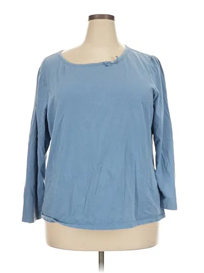 Pre-owned Liz Claiborne 3/4 Sleeve T-shirt In Blue