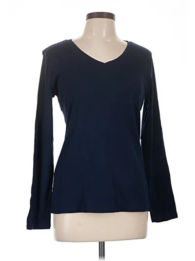 Pre-owned Liz Claiborne 3/4 Sleeve T-shirt In Blue