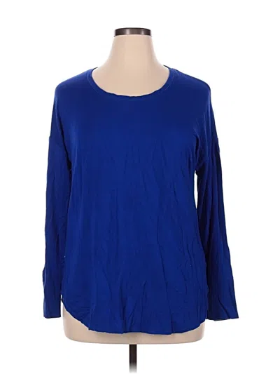 Pre-owned Liz Claiborne 3/4 Sleeve T-shirt In Blue
