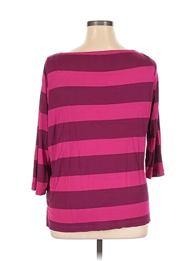 Pre-owned Liz Claiborne 3/4 Sleeve T-shirt In Burgundy