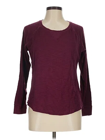 Pre-owned Liz Claiborne 3/4 Sleeve T-shirt In Burgundy