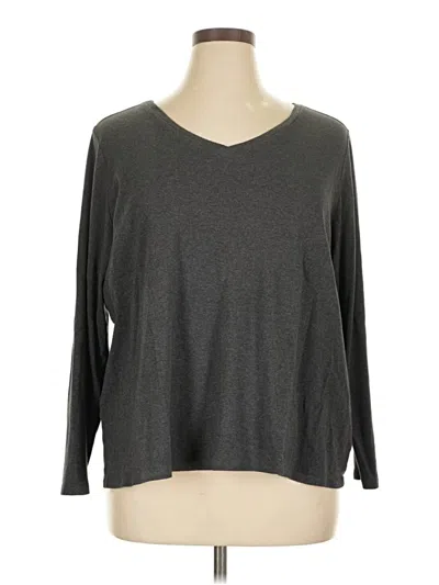 Pre-owned Liz Claiborne 3/4 Sleeve T-shirt In Gray