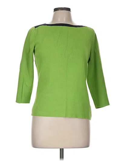 Pre-owned Liz Claiborne 3/4 Sleeve T-shirt In Green