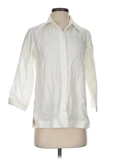 Pre-owned Liz Claiborne 3/4 Sleeve T-shirt In Ivory