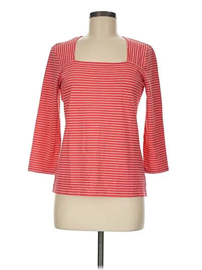 Pre-owned Liz Claiborne 3/4 Sleeve T-shirt In Red