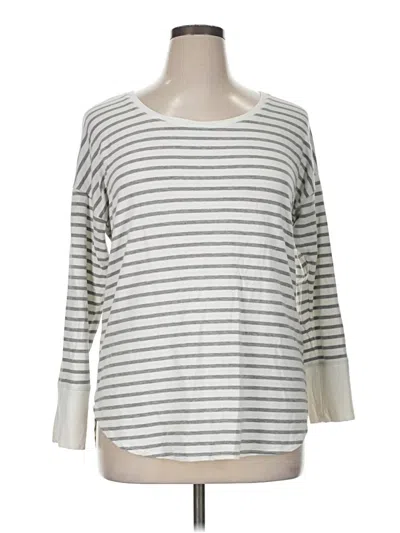 Pre-owned Liz Claiborne 3/4 Sleeve T-shirt In Silver