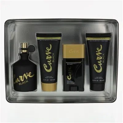 Liz Claiborne 4.2 oz Curve Black Eau De Cologne Spray For Men - 4 Piece In White