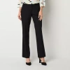 Liz Claiborne Audra Tailored Curvy Womens Adaptive Easy-on + Easy-off Straight Mid Rise Trouser In Black