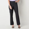 Liz Claiborne Audra Tailored Curvy Womens Adaptive Easy-on + Easy-off Straight Mid Rise Trouser In Gray