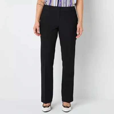 Liz Claiborne Audra Tailored Womens Straight Mid Rise Trouser In Black