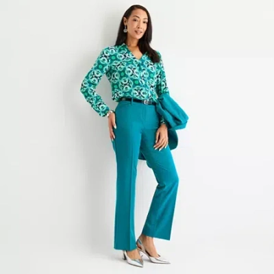 Liz Claiborne Audra Tailored Womens Straight Mid Rise Trouser In Blue