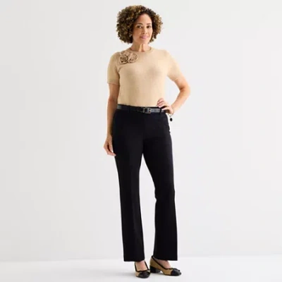 Liz Claiborne Audra Womens Straight Trouser In Black