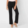 Liz Claiborne Audra Womens Tall Straight Mid Rise Trouser In Black