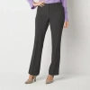 Liz Claiborne Audra Womens Tall Straight Mid Rise Trouser In Gray