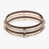 Liz Claiborne Bangle Womens 4-pc. Glass Bracelet Set In Brown