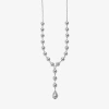 Liz Claiborne Beaded Womens 17 Inch Y Necklace In Metallic