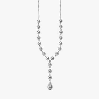 Liz Claiborne Beaded Womens 17 Inch Y Necklace In Metallic
