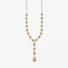 Liz Claiborne Beaded Womens 17 Inch Y Necklace In Gold