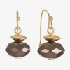 Liz Claiborne Beaded Womens Drop Earrings In Brown
