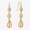 Liz Claiborne Beaded Womens Round Drop Earrings In Gold