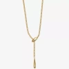 Liz Claiborne Bolo Adjustable Womens 17 Inch Y Necklace In Gold