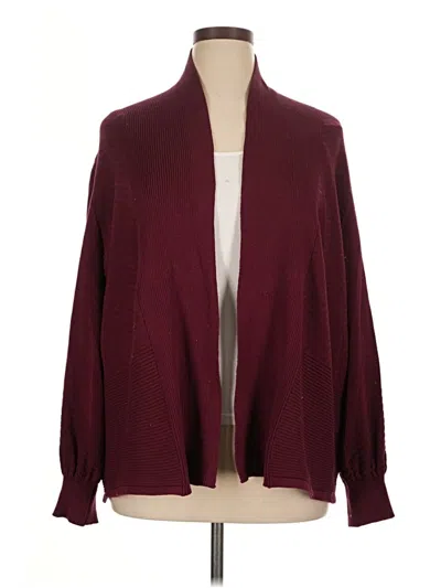 Pre-owned Liz Claiborne Cardigan Sweater In Burgundy