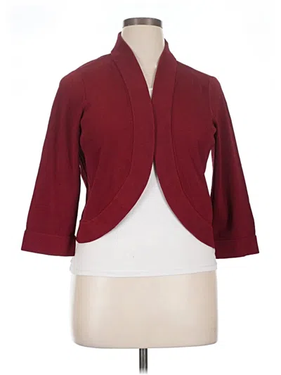Pre-owned Liz Claiborne Cardigan Sweater In Burgundy