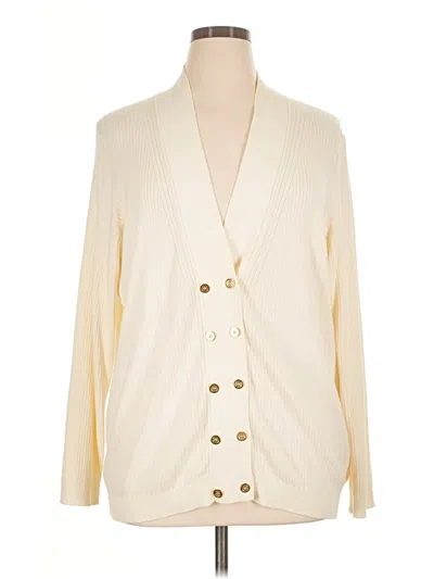 Pre-owned Liz Claiborne Cardigan Sweater In Ivory