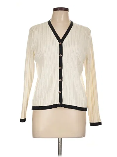 Pre-owned Liz Claiborne Cardigan Sweater In Ivory