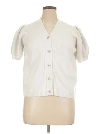 Pre-owned Liz Claiborne Cardigan Sweater In Ivory