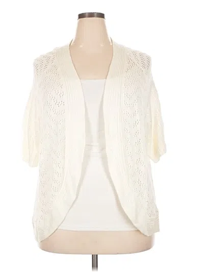 Pre-owned Liz Claiborne Cardigan Sweater In Ivory