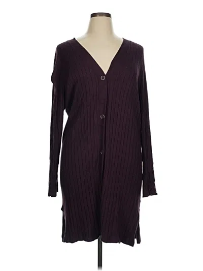 Pre-owned Liz Claiborne Cardigan Sweater In Purple