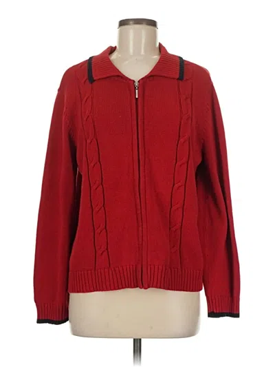 Pre-owned Liz Claiborne Cardigan Sweater In Red