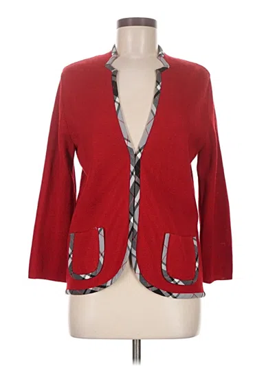 Pre-owned Liz Claiborne Cardigan Sweater In Red