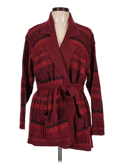 Pre-owned Liz Claiborne Cardigan Sweater In Red