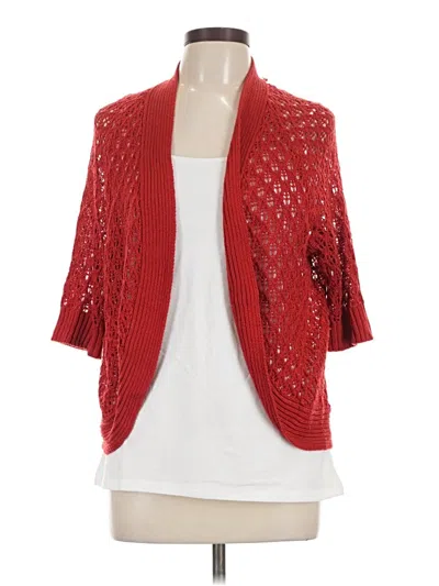 Pre-owned Liz Claiborne Cardigan Sweater In Red