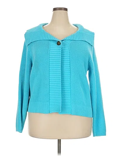 Pre-owned Liz Claiborne Cardigan Sweater In Teal