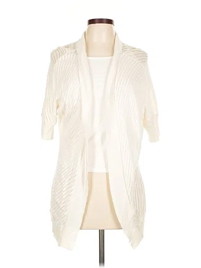 Pre-owned Liz Claiborne Cardigan Sweater In White