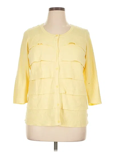 Pre-owned Liz Claiborne Cardigan Sweater In Yellow