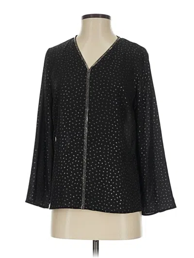 Pre-owned Liz Claiborne Career 3/4 Sleeve Blouse In Black