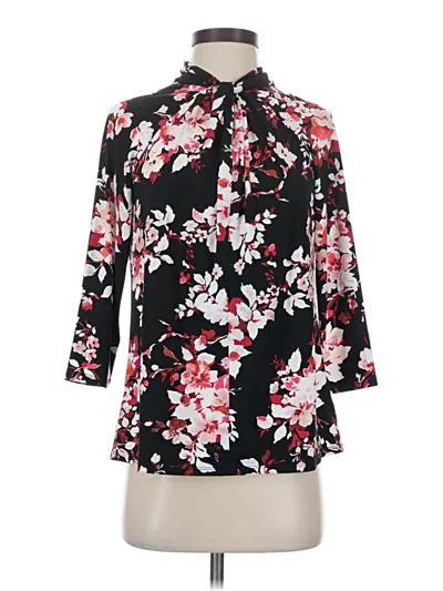 Pre-owned Liz Claiborne Career 3/4 Sleeve Blouse In Black