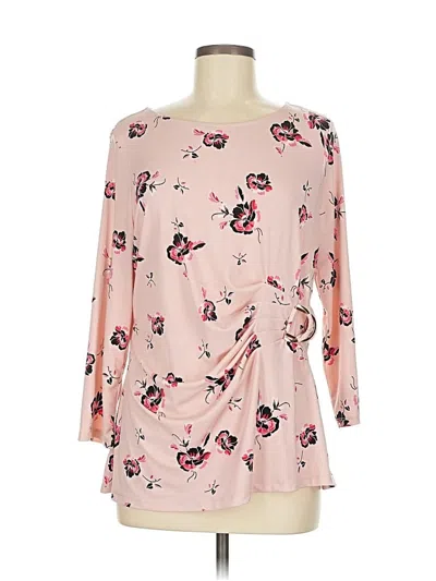 Pre-owned Liz Claiborne Career 3/4 Sleeve Blouse In Pink
