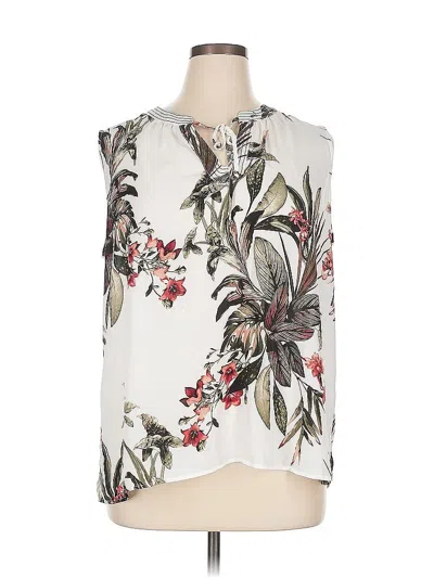 Pre-owned Liz Claiborne Career 3/4 Sleeve Blouse In White