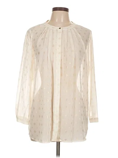 Pre-owned Liz Claiborne Career 3/4 Sleeve Blouse In White