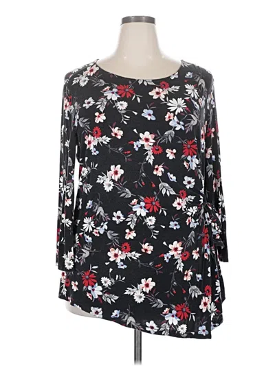 Pre-owned Liz Claiborne Career 3/4 Sleeve T-shirt In Black
