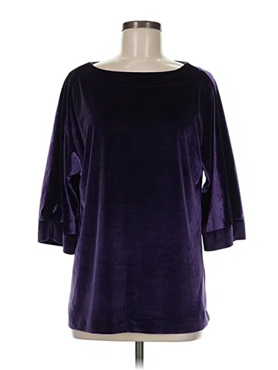 Pre-owned Liz Claiborne Career 3/4 Sleeve T-shirt In Purple