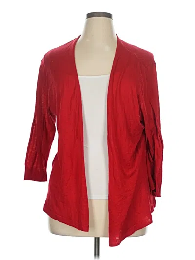 Pre-owned Liz Claiborne Career Cardigan Sweater In Red