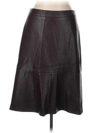 Pre-owned Liz Claiborne Career Faux Leather Skirt In Black