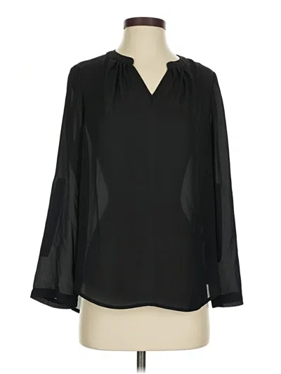 Pre-owned Liz Claiborne Career Long Sleeve Blouse In Black