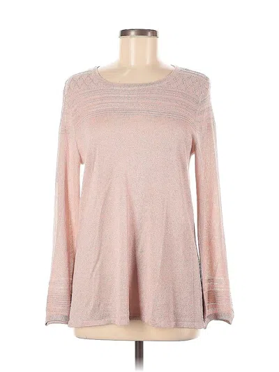 Pre-owned Liz Claiborne Career Long Sleeve T-shirt In Pink